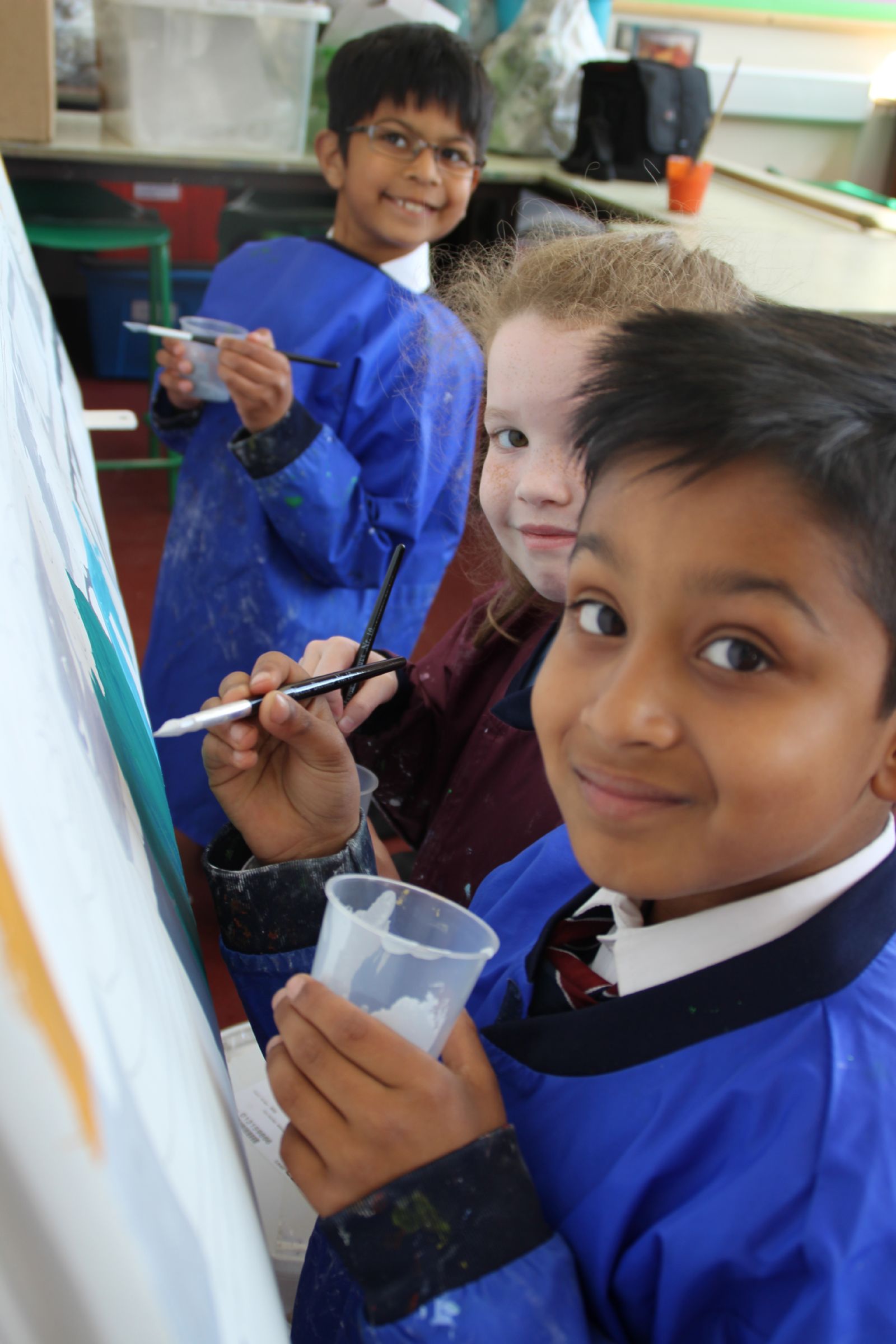  Solihull School pupils painting BookBench