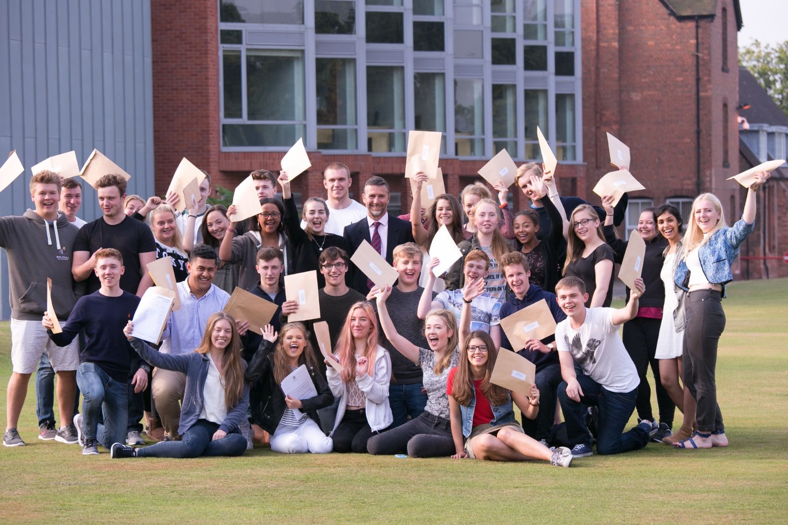 A Level students celebrate their outstanding results